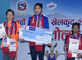 नवौं राष्ट्रिय खेलकुदः भारोत्तोलनमा पुलिसलाई पहिलो स्वर्ण