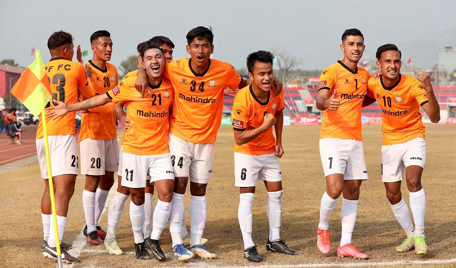 धरानलाई हराउँदै डिफेन्डिङ च्याम्पियन एपीएफ आहा राराको सेमिफाइनलमा