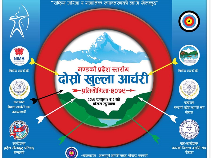 गण्डकी प्रदेश स्तरिय दोस्रो खुल्ला आर्चरी प्रतियोगिता फागुन ५ देखि