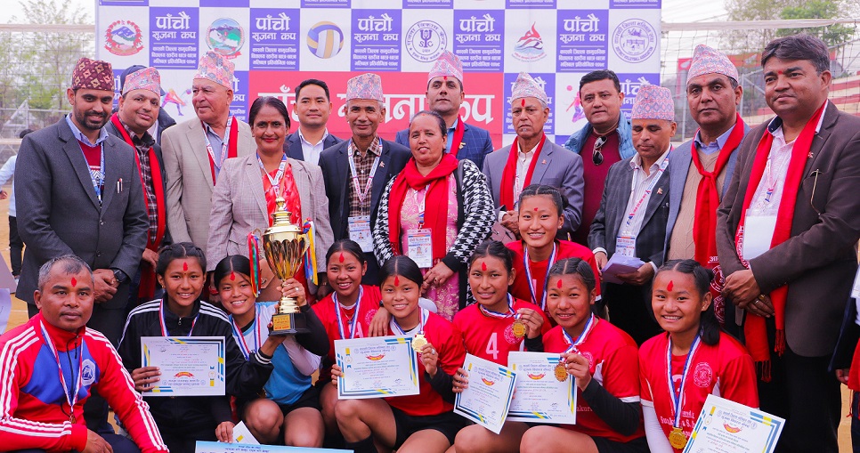 पाँचौं सृजना कप भलिबलको उपाधि छात्रामा शान्त र छात्रमा ब्रम्हरुपालाई