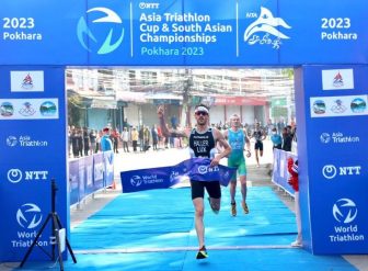 एशिया कप ट्रायथोलनको उपाधि लम्जम्बर्गका हलेरलाई । तस्बिरः सुर्दशन रन्जित