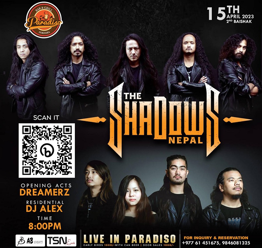 चर्चित रक ब्याण्ड ‘द स्याडोज नेपाल’ को लाइभ कन्सर्ट पोखरामा