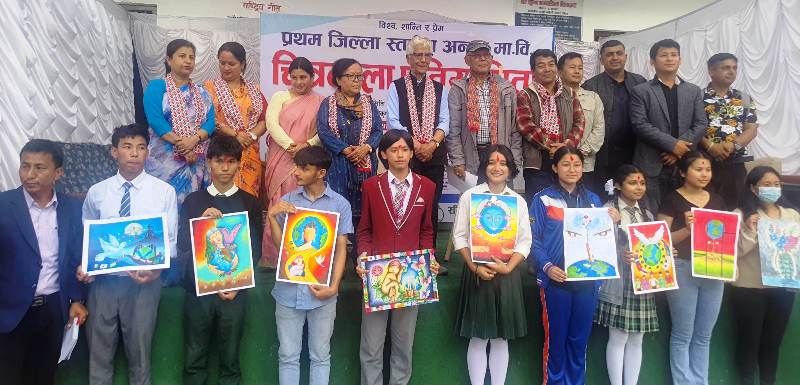विश्व शान्ति र प्रेम शिर्षकमा चित्रकला प्रतियोगितामा मदरल्याण्डका एन्जल नेपाली