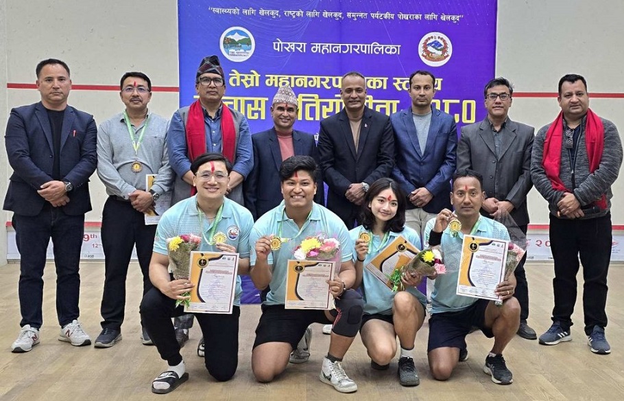नवराज, मनोरम, आभान र सृष्टिका स्क्वास च्याम्पियन