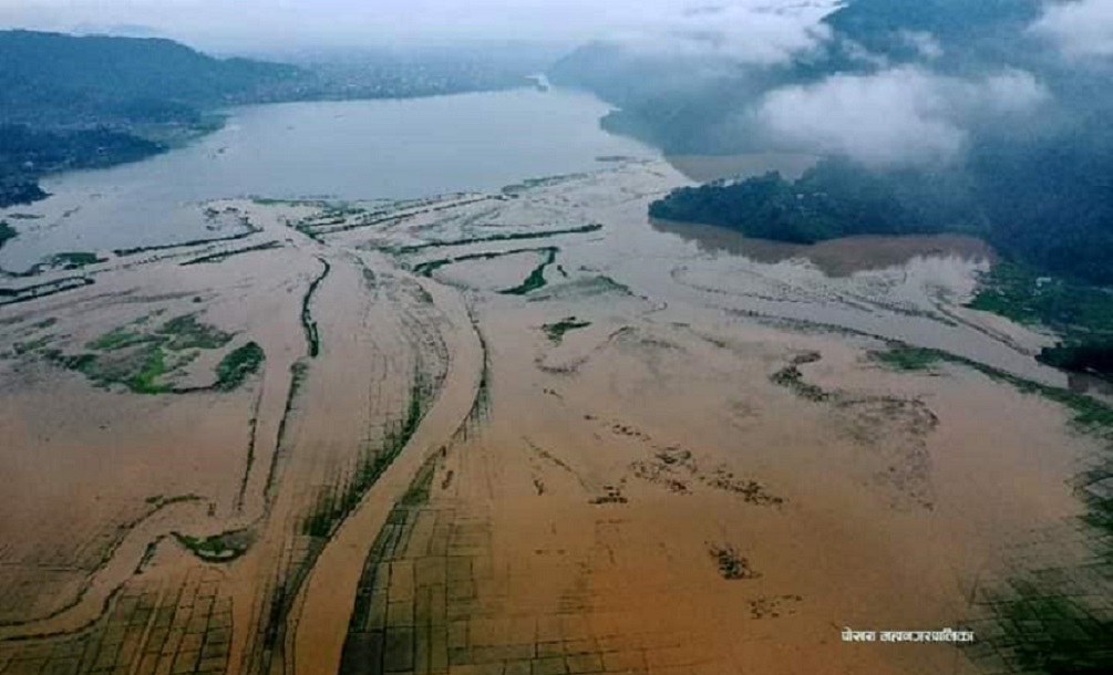 फेवातालमा उच्च विन्दुमा पानीको सतह, तालको फैलावट पानी सतह बढाइयो