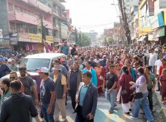 पोखरामा रविको समर्थकनमा रास्वपाको प्रदर्शन